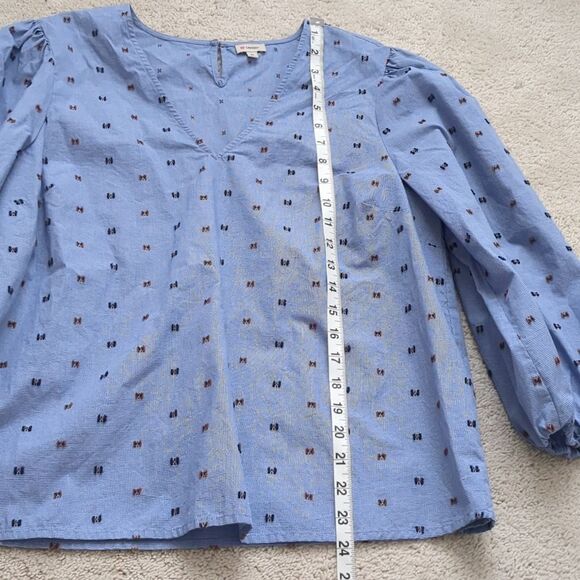 Daniel Cremieux Blue Blouse with Pattern - Picture 3 of 9
